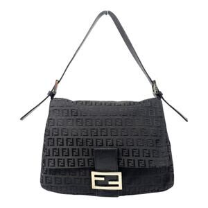 Fendi Zucchino Mama Forever baguette shoulder bag hobo black monogram vintage